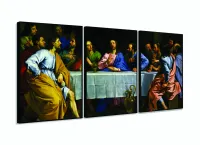 Quadro Decorativo  Nova Santa Ceia Jesus 120x60 3 peças com moldura filete - Foto 3