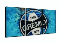 Quadro Decorativo 3 peças Grêmio Futebol 120x60 com moldura filete - Foto 3