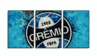Quadro Decorativo 3 peças Grêmio Futebol 120x60 com moldura filete - Foto 6