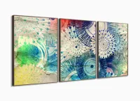 Quadro Decorativo 120x60 Sala Quarto Arte Aqua com moldura filete - Foto 2