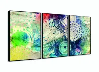 Quadro Decorativo 120x60 Sala Quarto Arte Aqua com moldura filete - Foto 3