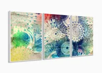 Quadro Decorativo 120x60 Sala Quarto Arte Aqua com moldura filete - Foto 4