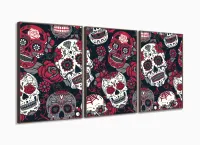 Quadro Decorativo 120x60 Sala Quarto Arte Caveira Mexicana 1 com moldura filete - Foto 2