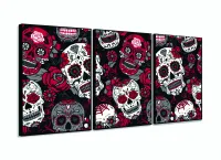 Quadro Decorativo 120x60 Sala Quarto Arte Caveira Mexicana 1 com moldura filete - Foto 3