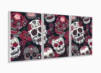 Quadro Decorativo 120x60 Sala Quarto Arte Caveira Mexicana 1 com moldura filete - Foto 4