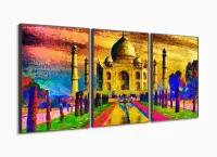 Quadro Decorativo 120x60 Sala Quarto Arte Índia Taj Mahal 1 com moldura filete - Foto 2