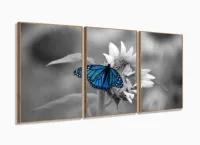 Quadro Decorativo 120x60 Sala Quarto Borboleta com moldura filete