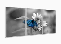 Quadro Decorativo 120x60 Sala Quarto Borboleta com moldura filete - Foto 4