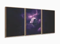 Quadro Decorativo 120x60 Sala Quarto Star Wars Death Star 1 com moldura filete