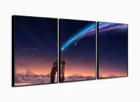 Quadro Decorativo Anime 3 peças 120x60 cm em tecido com moldura filete - Foto 3