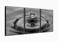 Quadro decorativo Arte Gota de Água Mosaico 120x60 3 peças com moldura filete - Foto 3