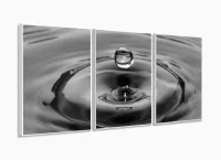 Quadro decorativo Arte Gota de Água Mosaico 120x60 3 peças com moldura filete - Foto 4