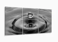 Quadro decorativo Arte Gota de Água Mosaico 120x60 3 peças com moldura filete - Foto 5