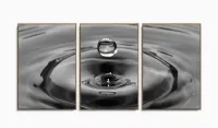 Quadro decorativo Arte Gota de Água Mosaico 120x60 3 peças com moldura filete - Foto 6