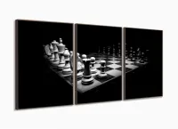 Quadro decorativo Arte Jogo de Xadrez Para Quarto Mosaico com moldura filete - Foto 2