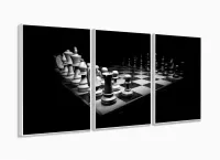 Quadro decorativo Arte Jogo de Xadrez Para Quarto Mosaico com moldura filete - Foto 4