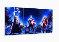 Quadro Decorativo Avengeres 3 peças 120x60 cm em tecido com moldura filete - Foto 5