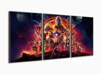Quadro Decorativo Avengers 8 3 Peças 120x60 em tecido com moldura filete - Foto 2