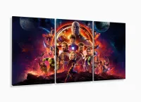 Quadro Decorativo Avengers 8 3 Peças 120x60 em tecido com moldura filete - Foto 5