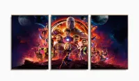 Quadro Decorativo Avengers 8 3 Peças 120x60 em tecido com moldura filete - Foto 6