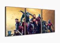 Quadro Decorativo Avengers 120x60 3 peças em tecido com moldura filete - Foto 2