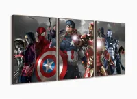 Quadro Decorativo Avengers A 5 peças 120x60 cm em tecido com moldura filete - Foto 2