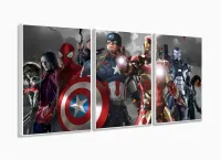 Quadro Decorativo Avengers A 5 peças 120x60 cm em tecido com moldura filete - Foto 4