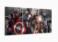 Quadro Decorativo Avengers A 5 peças 120x60 cm em tecido com moldura filete - Foto 5