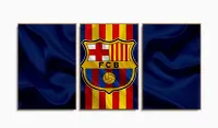 Quadro Decorativo Barcelona Futebol Mosaico 120x60 com moldura filete - Foto 6