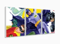Quadro decorativo Batman e Robin Retro com Tela em Tecido com moldura filete - Foto 4