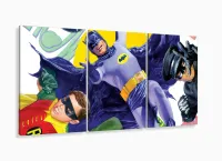 Quadro decorativo Batman e Robin Retro com Tela em Tecido com moldura filete - Foto 5
