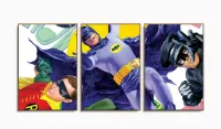 Quadro decorativo Batman e Robin Retro com Tela em Tecido com moldura filete - Foto 6