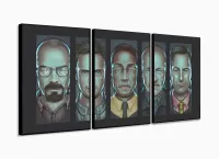 Quadro Decorativo Braking Bad Série 120x60 3 peças sala com moldura filete - Foto 3