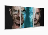 Quadro Decorativo Breaking Bad 3 pç 120x60 com moldura filete - Foto 4