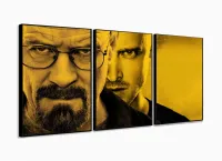 Quadro Decorativo Breaking Bad 120x60 3 peças sala com moldura filete - Foto 3