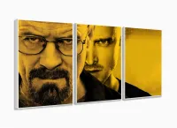 Quadro Decorativo Breaking Bad 120x60 3 peças sala com moldura filete - Foto 4