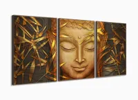 Quadro Decorativo Buda Vertical Para Sala Hall Corredor 120x60 com moldura filete - Foto 2