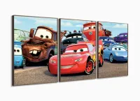 Quadro Decorativo Carros Mcqueen 120x60 em tecido com moldura filete - Foto 2