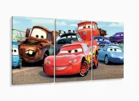 Quadro Decorativo Carros Mcqueen 120x60 em tecido com moldura filete - Foto 5