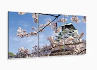 Quadro Decorativo Cerejeira do Japão 120x60 em tecido com moldura filetete - Foto 5