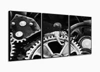 Quadro Decorativo Charlie Chaplin 3 peças 120x60 cm em tecid com moldura filete - Foto 3