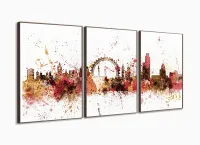 Quadro Decorativo Color Mosaico Em Tecido 120x60 com moldura filete - Foto 2