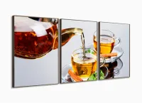 Quadro Decorativo Comidas Bebidas Restaurantes Bolos 3 peças com moldura filete - Foto 2