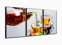 Quadro Decorativo Comidas Bebidas Restaurantes Bolos 3 peças com moldura filete - Foto 3