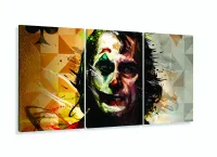 Quadro Decorativo Coringa Joker 120x60 3 peças sala com moldura filete - Foto 5