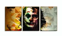 Quadro Decorativo Coringa Joker 120x60 3 peças sala com moldura filete - Foto 6
