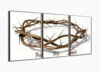 Quadro Decorativo Coroa Espinhos Amor 3 pç com moldura filete - Foto 2