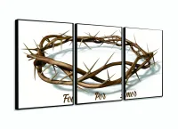 Quadro Decorativo Coroa Espinhos Amor 3 pç com moldura filete - Foto 3