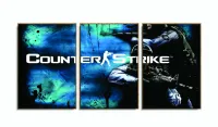 Quadro Decorativo Counter Strike 120x60  em tecido com moldura filete - Foto 6