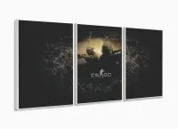 Quadro Decorativo CS GO 120x60  em tecido com moldura filete - Foto 4